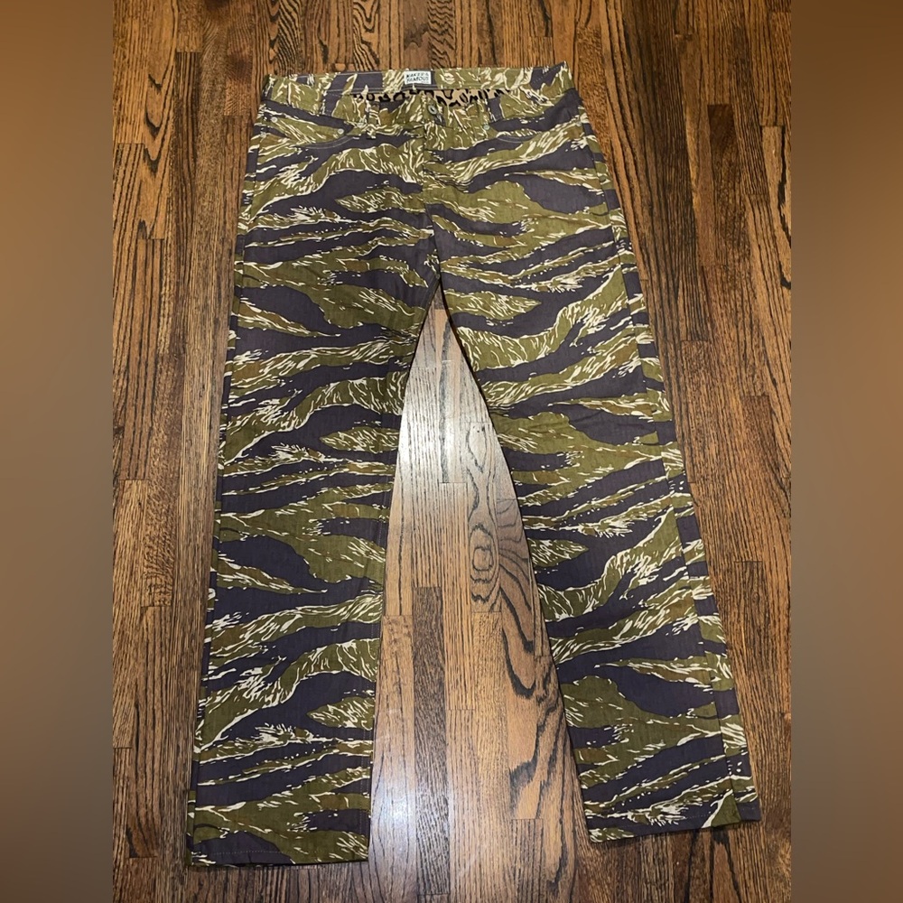 Naked & Famous X Atrium tiger print size 38 pants denim